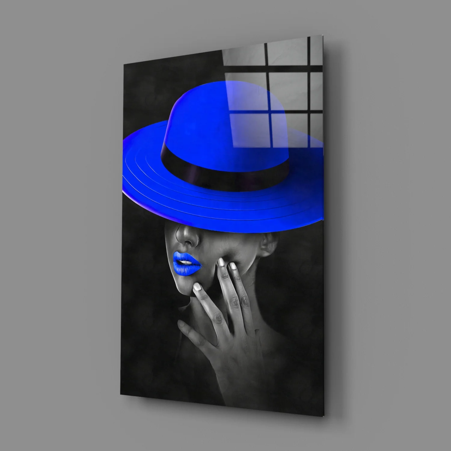 Blue Hat Glass Wall Art - Image 3
