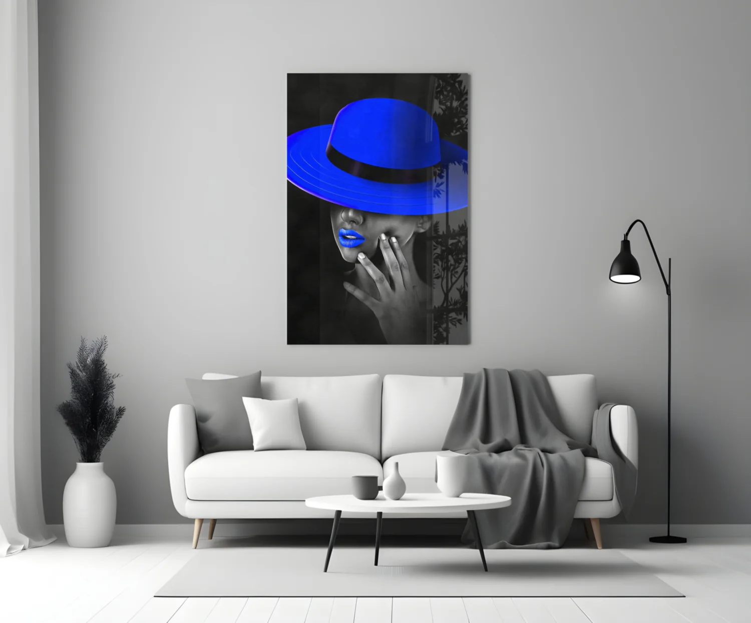 Blue Hat Glass Wall Art - Image 4