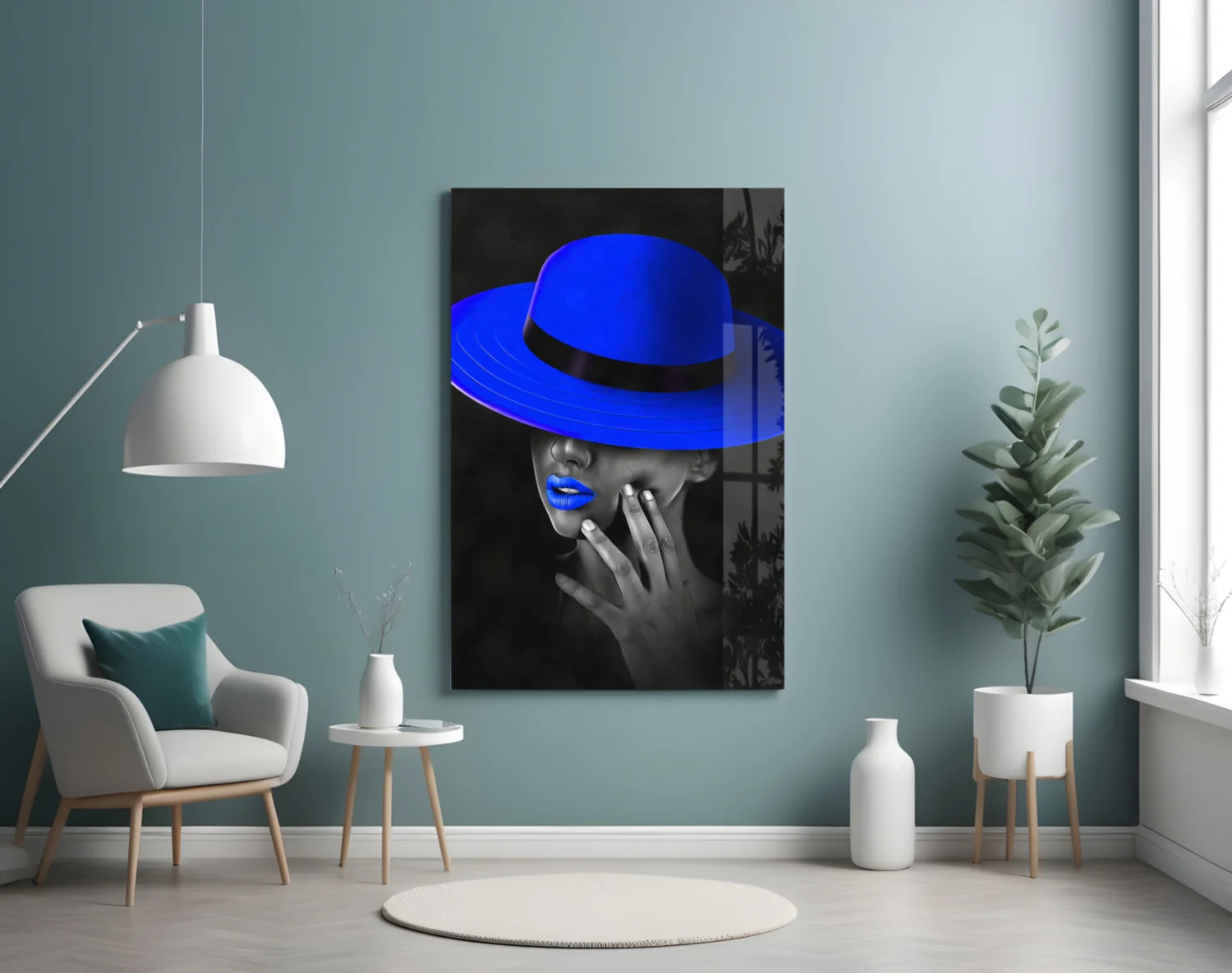 Blue Hat Glass Wall Art - Image 5