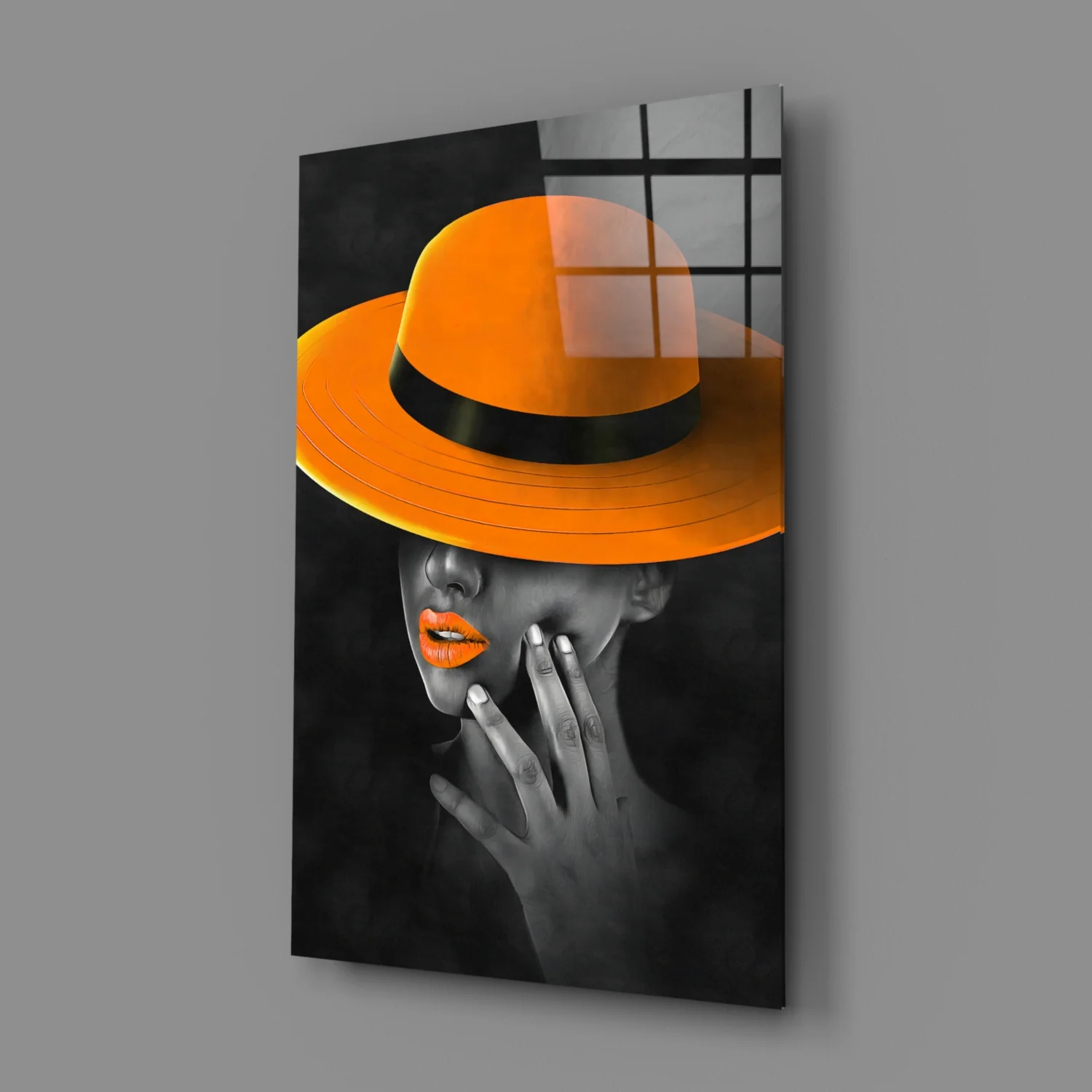 Orange Hat Glass Wall Art - Image 3