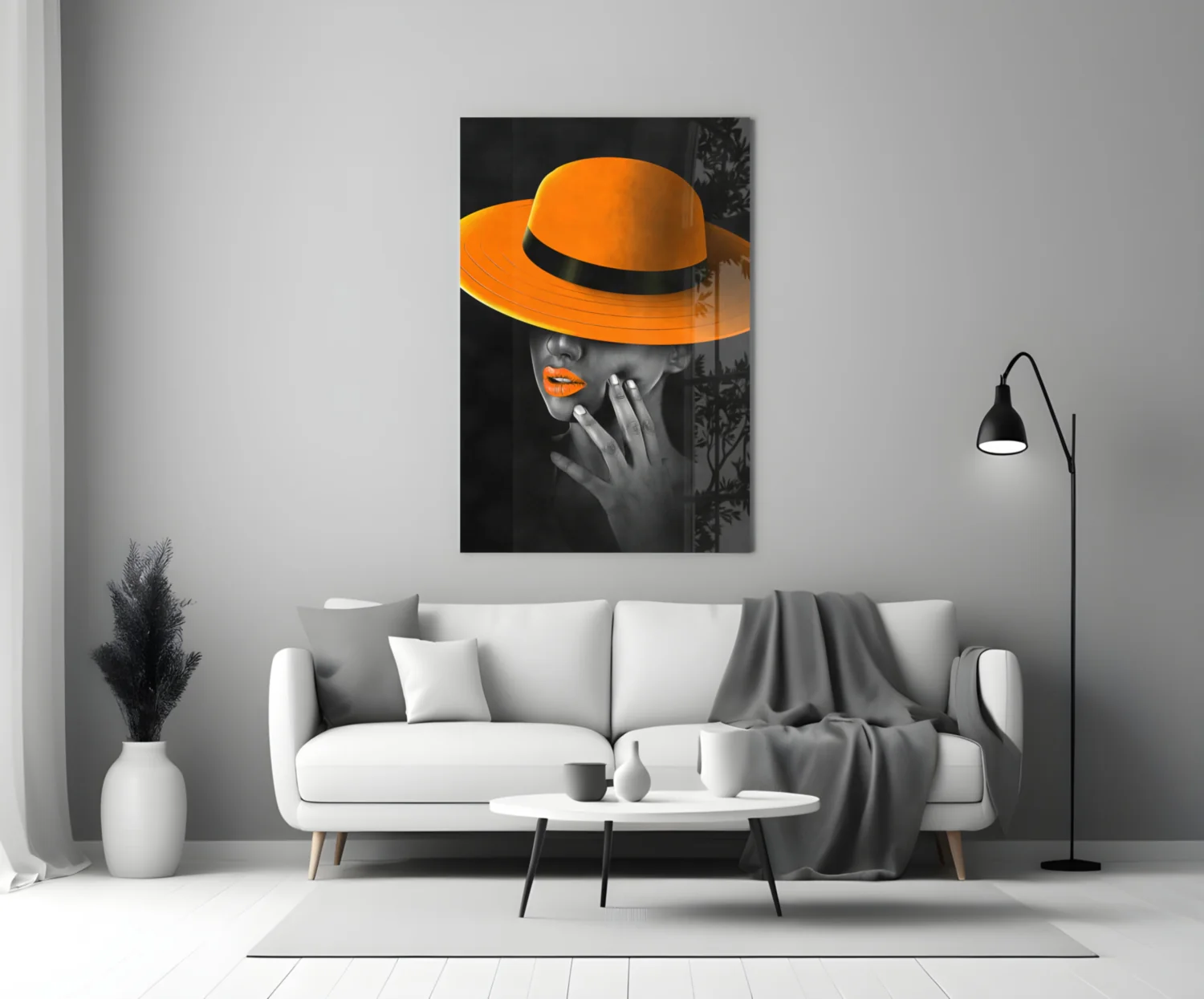 Orange Hat Glass Wall Art - Image 4