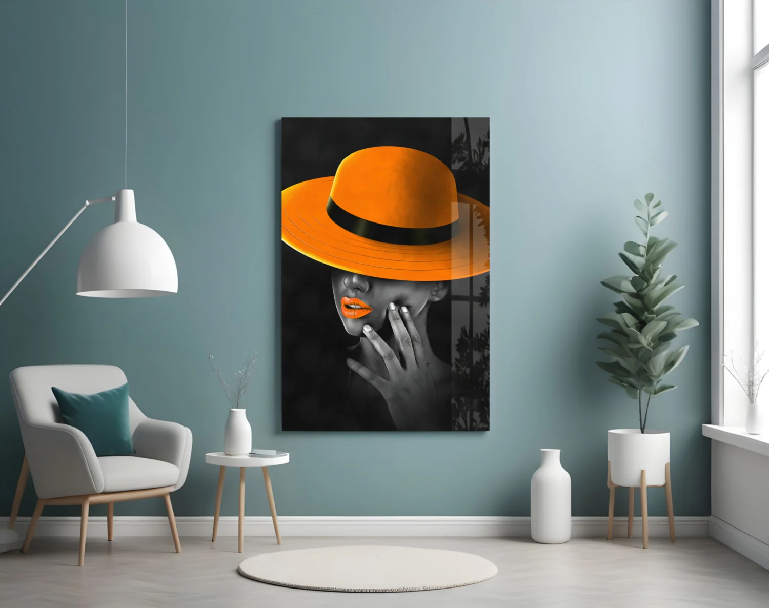 Orange Hat Glass Wall Art - Image 5