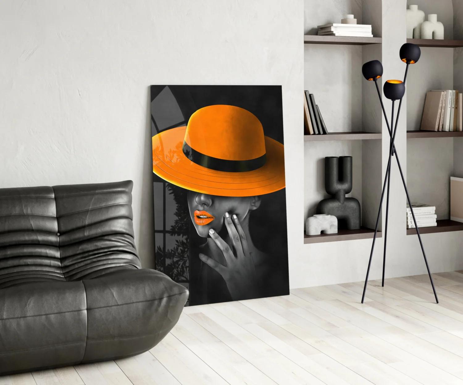 Orange Hat Glass Wall Art - Image 6