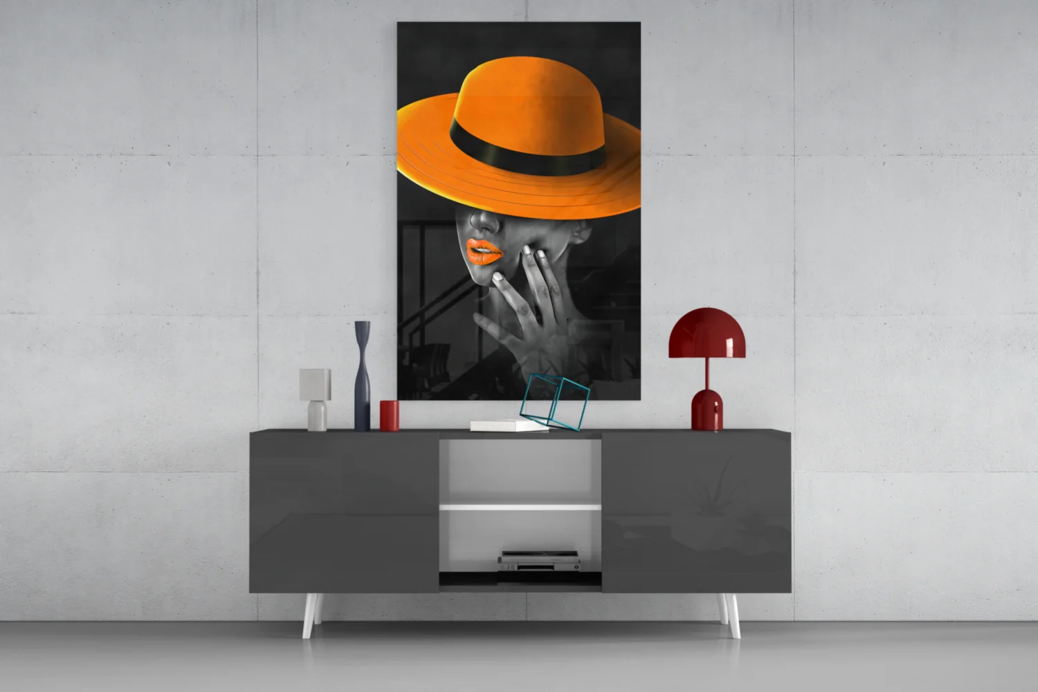 Orange Hat Glass Wall Art - Image 9