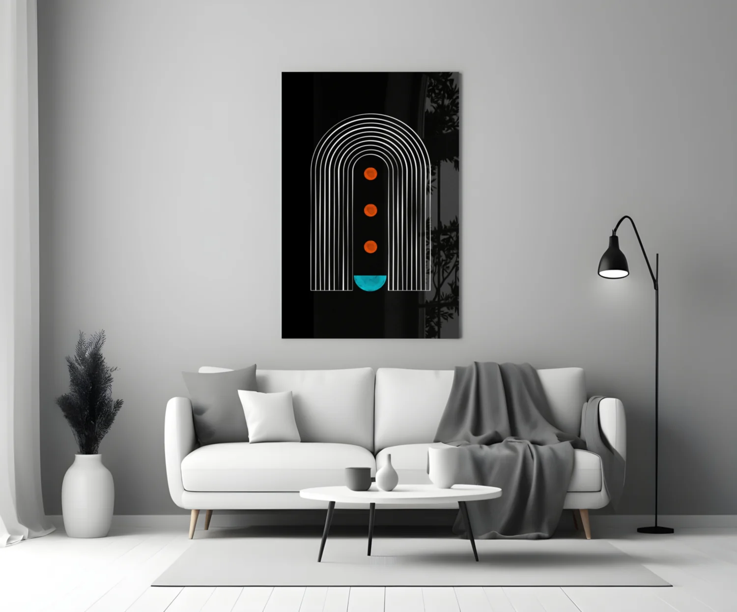 Dots Under the Rainbow Glass Wall Art - Image 4