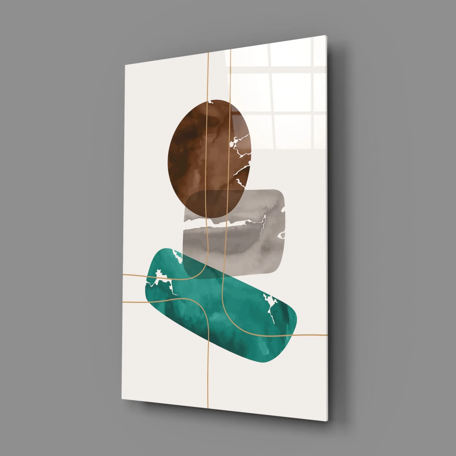 Dance of Earth Colors Glass Wall Art - Image 3
