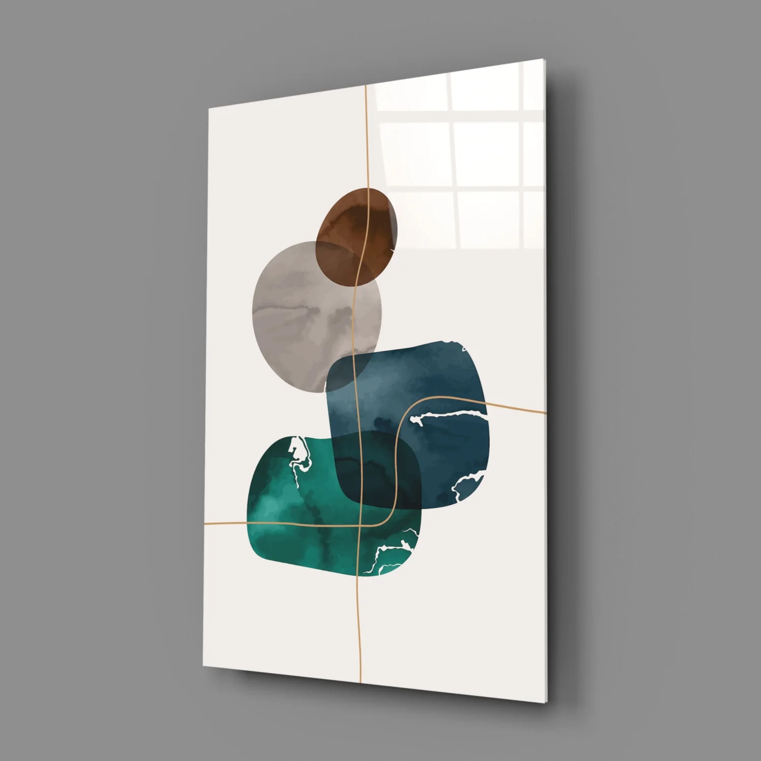 Dance of Earth Colors Glass Wall Art - Image 3