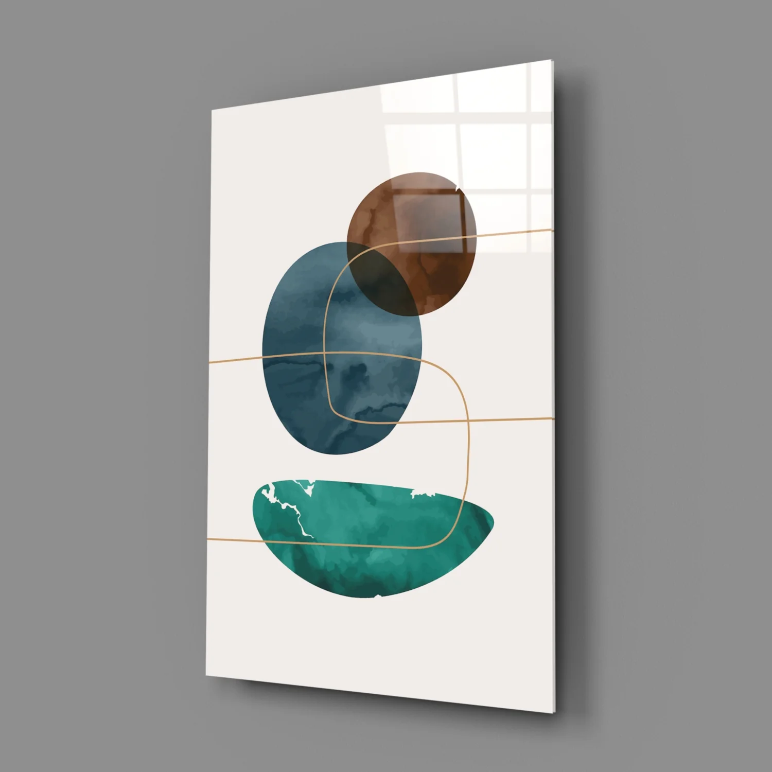 Dance of Earth Colors Glass Wall Art - Image 3
