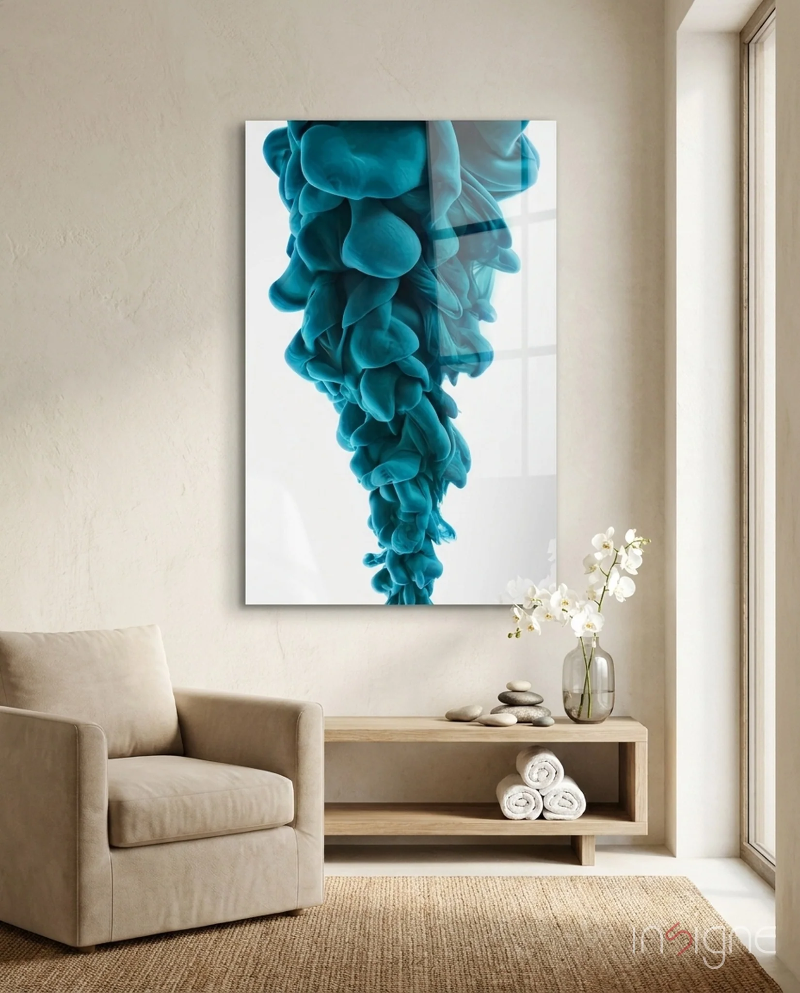 Blue Layers Glass Wall Art
