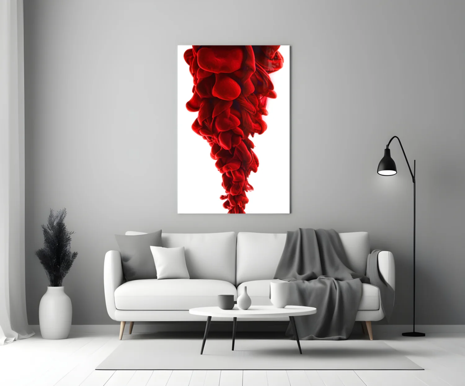 Red Layers Glass Wall Art - Image 4