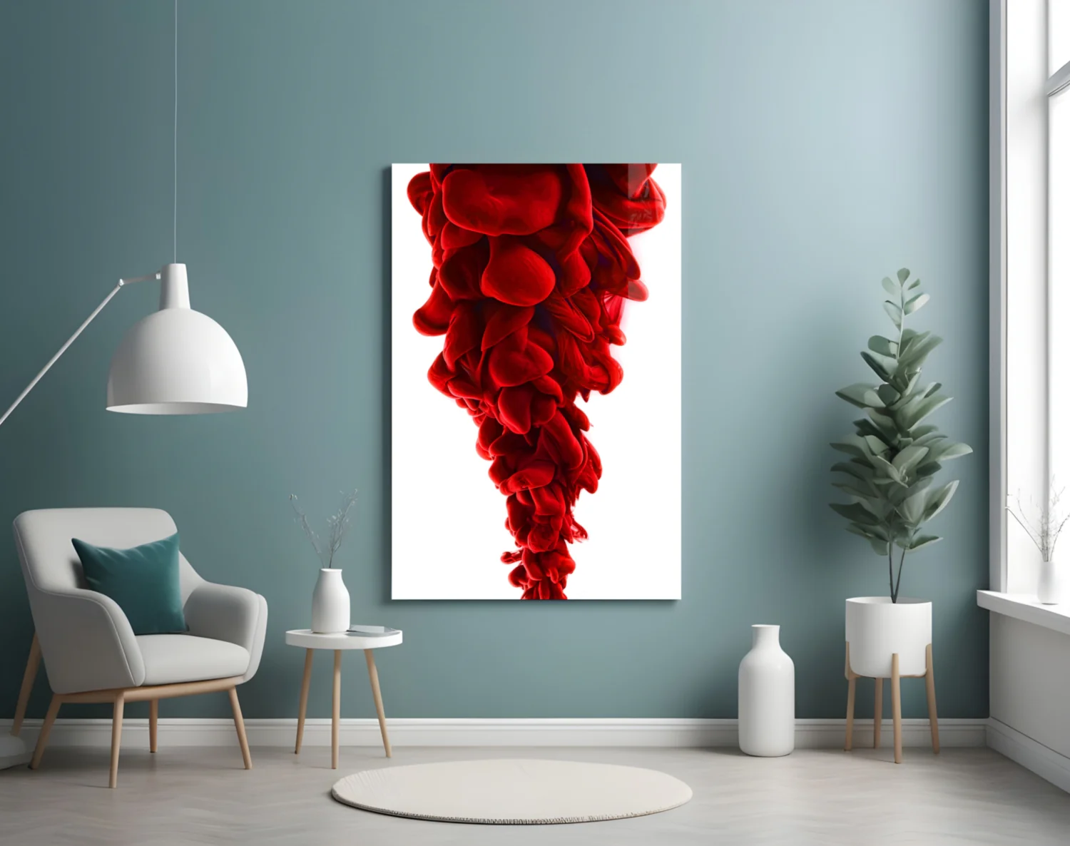Red Layers Glass Wall Art - Image 5