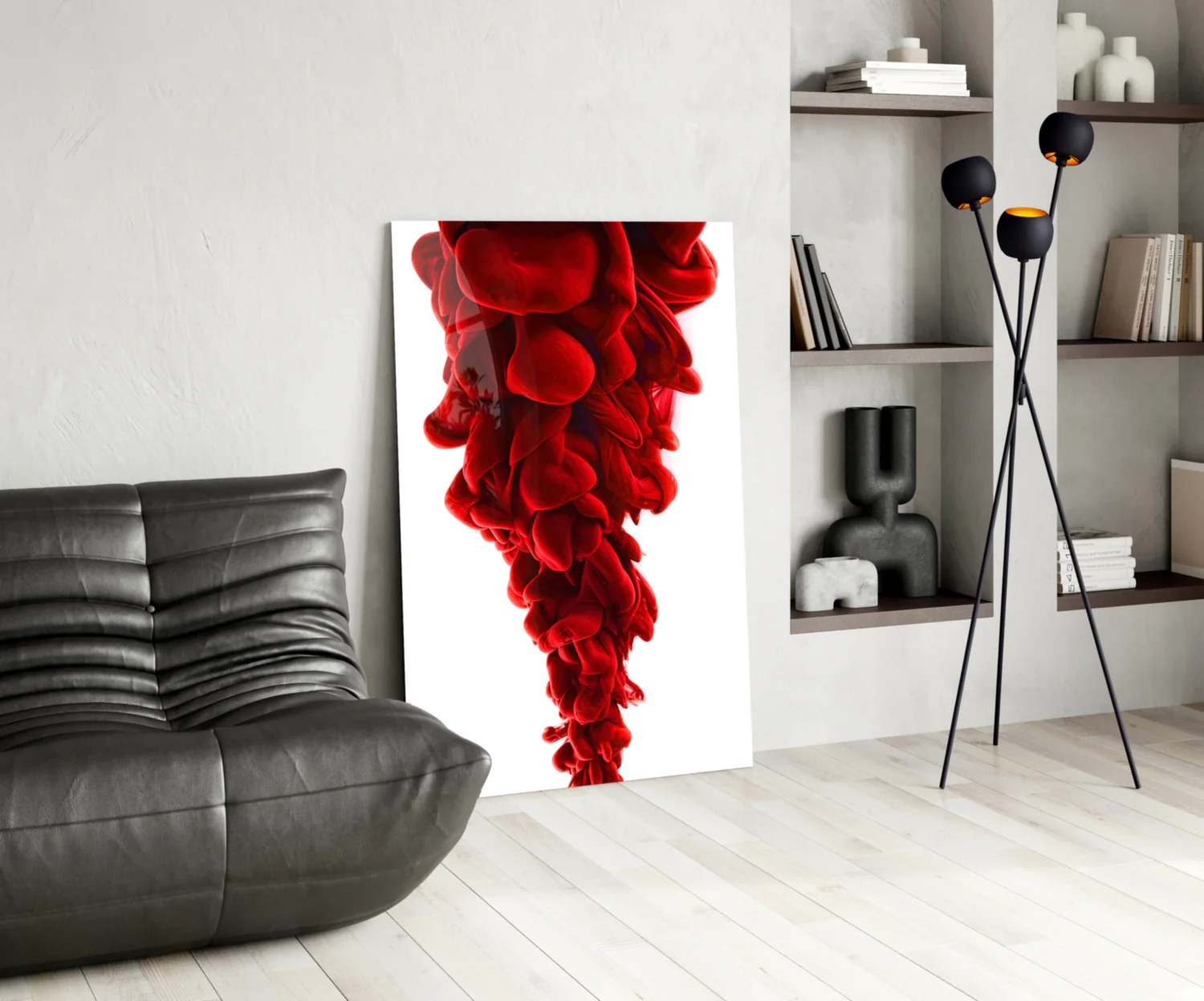 Red Layers Glass Wall Art - Image 6