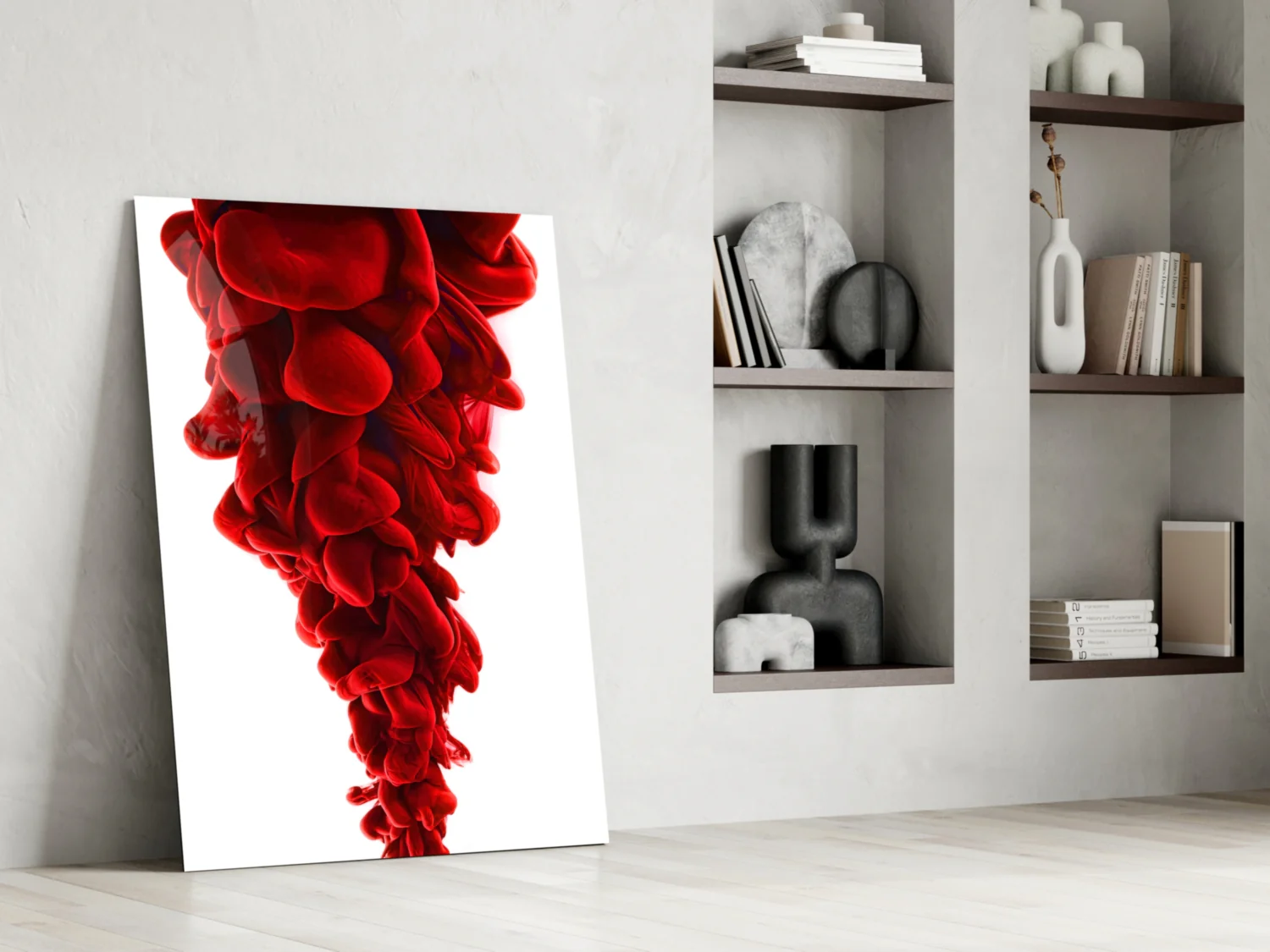 Red Layers Glass Wall Art - Image 7