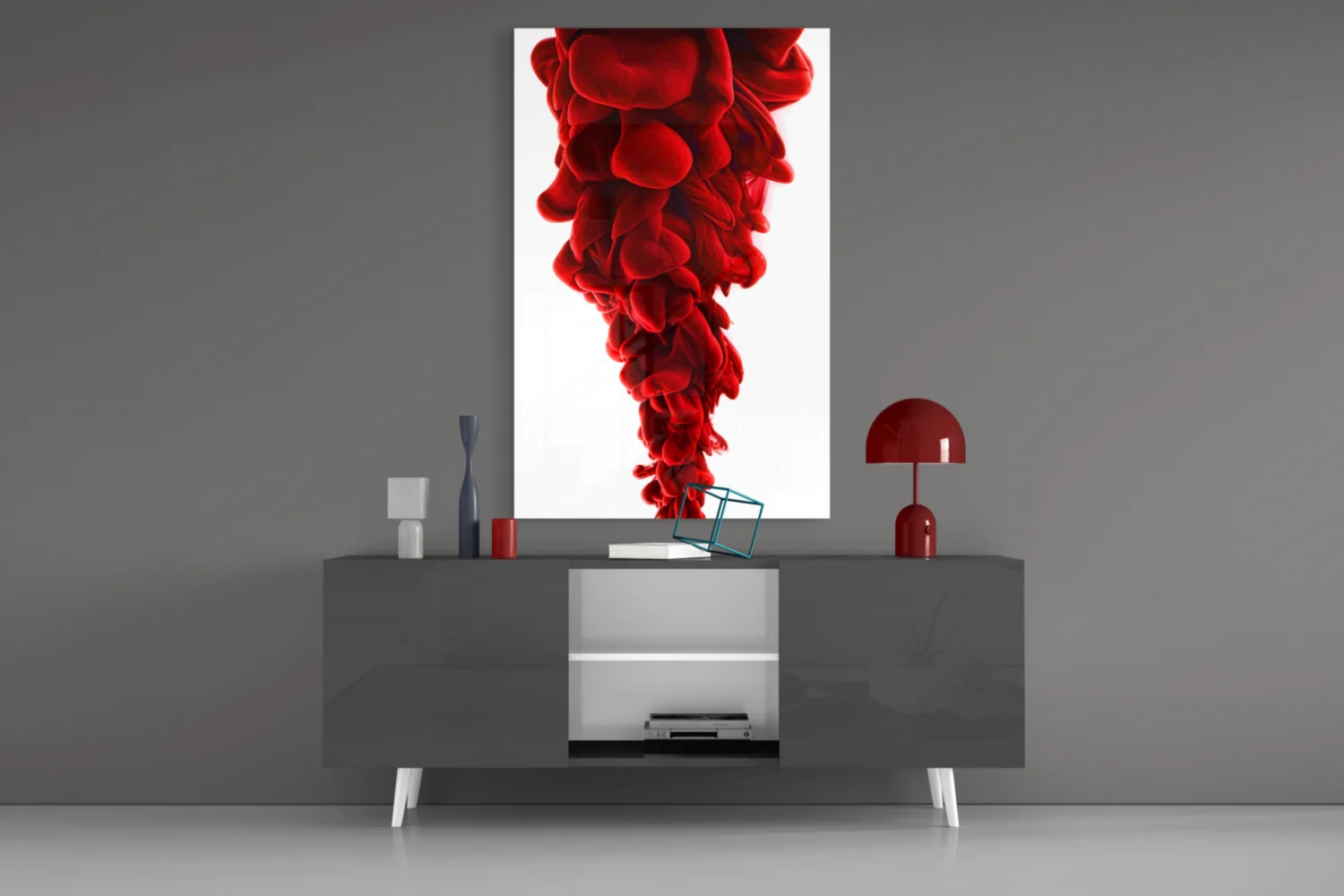 Red Layers Glass Wall Art - Image 9