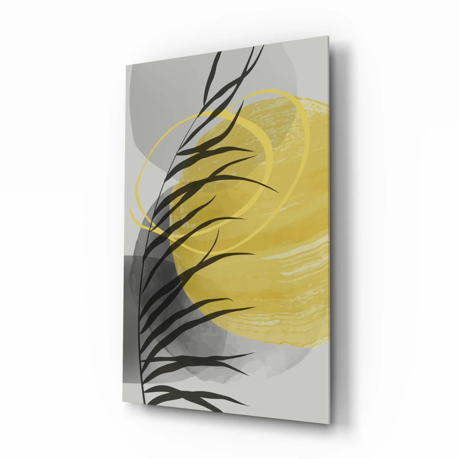 Autumn Yellow Glass Wall Art - Image 2