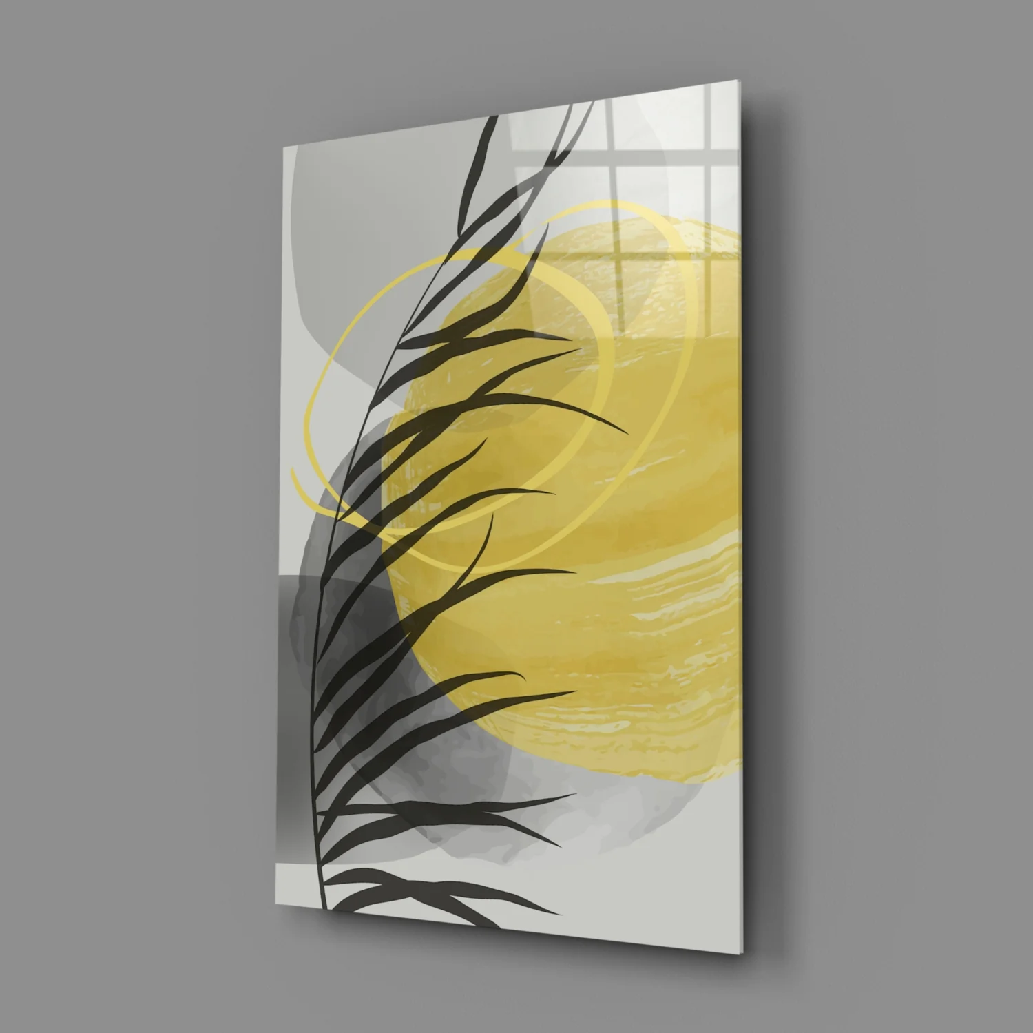 Autumn Yellow Glass Wall Art - Image 3