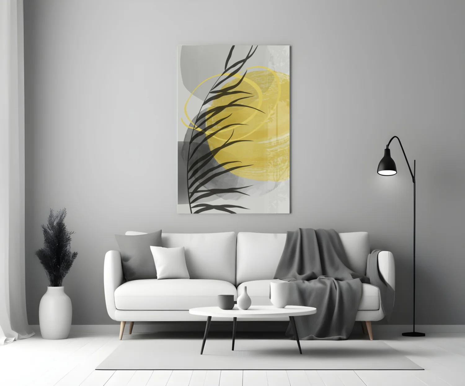 Autumn Yellow Glass Wall Art - Image 4