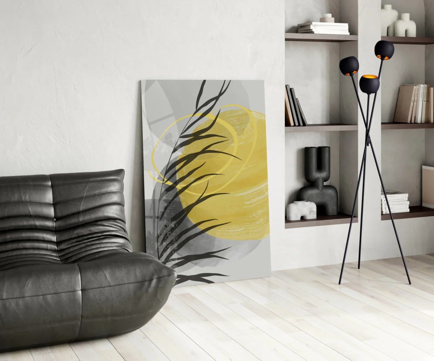 Autumn Yellow Glass Wall Art - Image 6