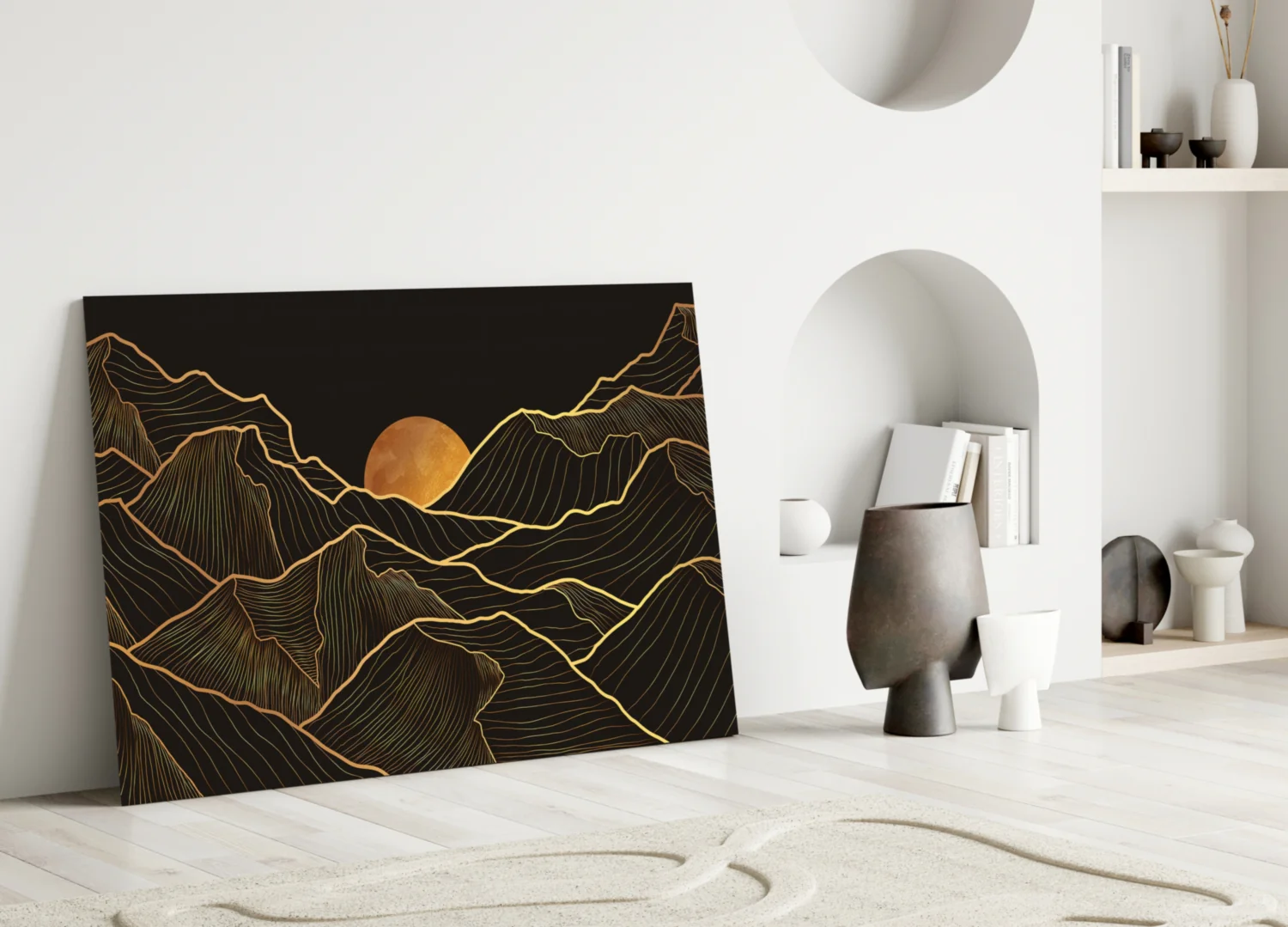 Moon and Mountains Glass Wall Art - Image 4