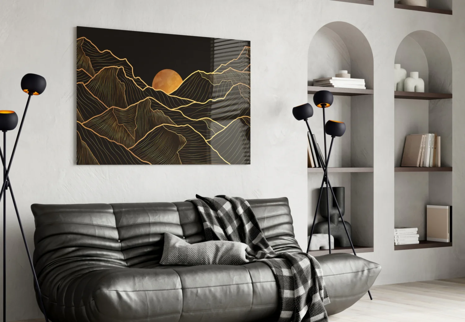 Moon and Mountains Glass Wall Art - Image 5