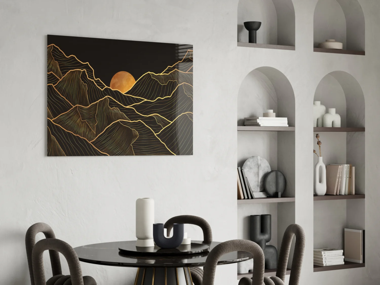 Moon and Mountains Glass Wall Art - Image 6