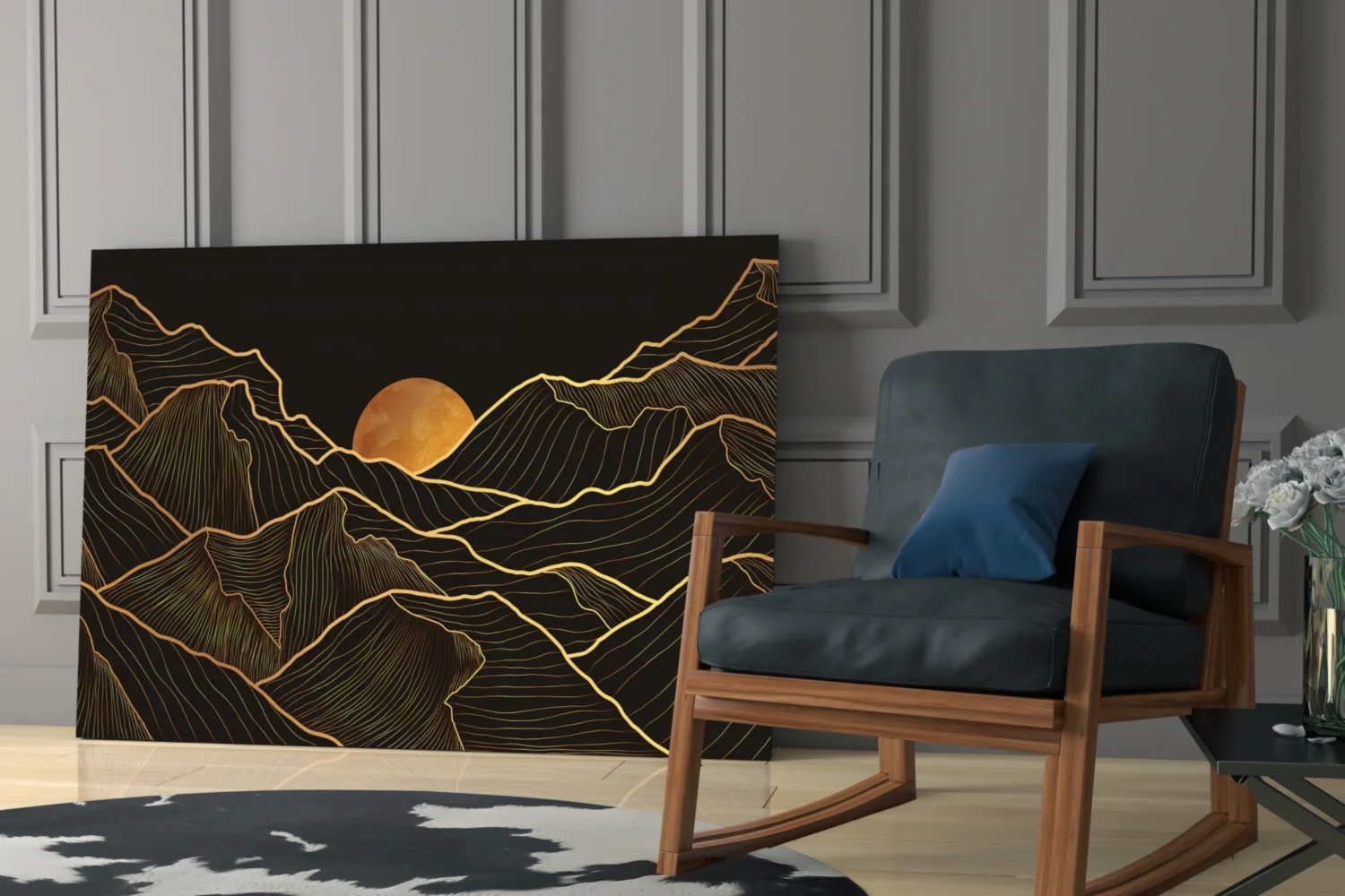 Moon and Mountains Glass Wall Art - Image 7