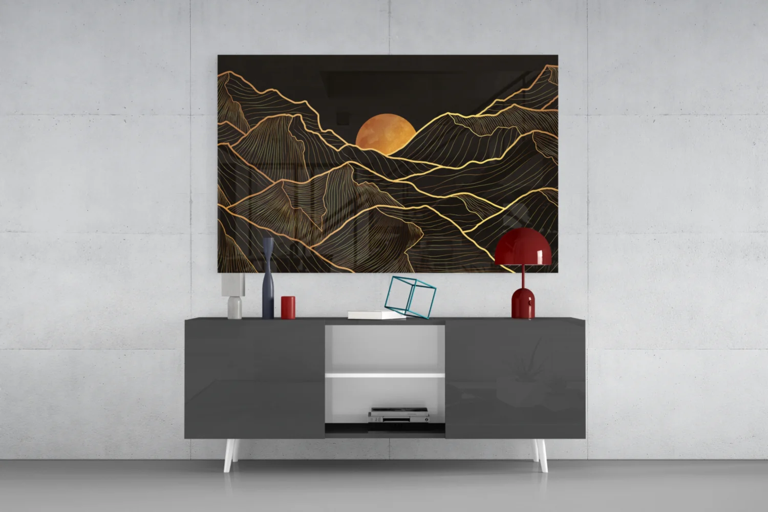 Moon and Mountains Glass Wall Art - Image 9