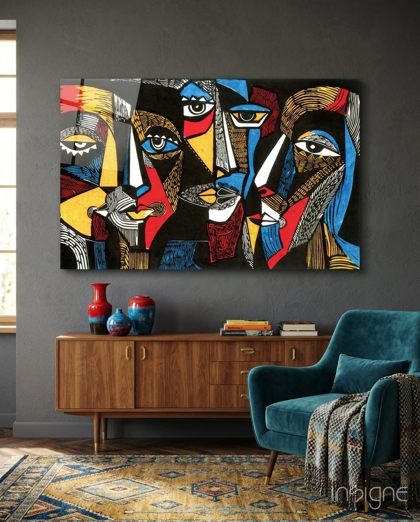 Faces Glass Wall Art