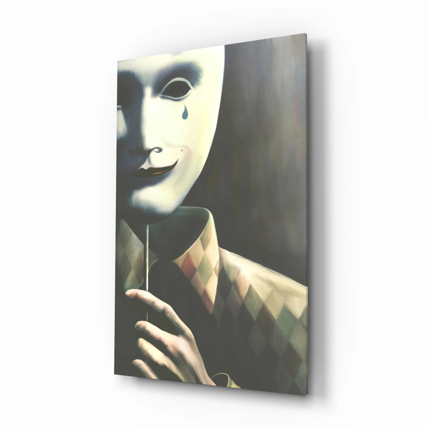Mask the Sadness Glass Wall Art - Image 2