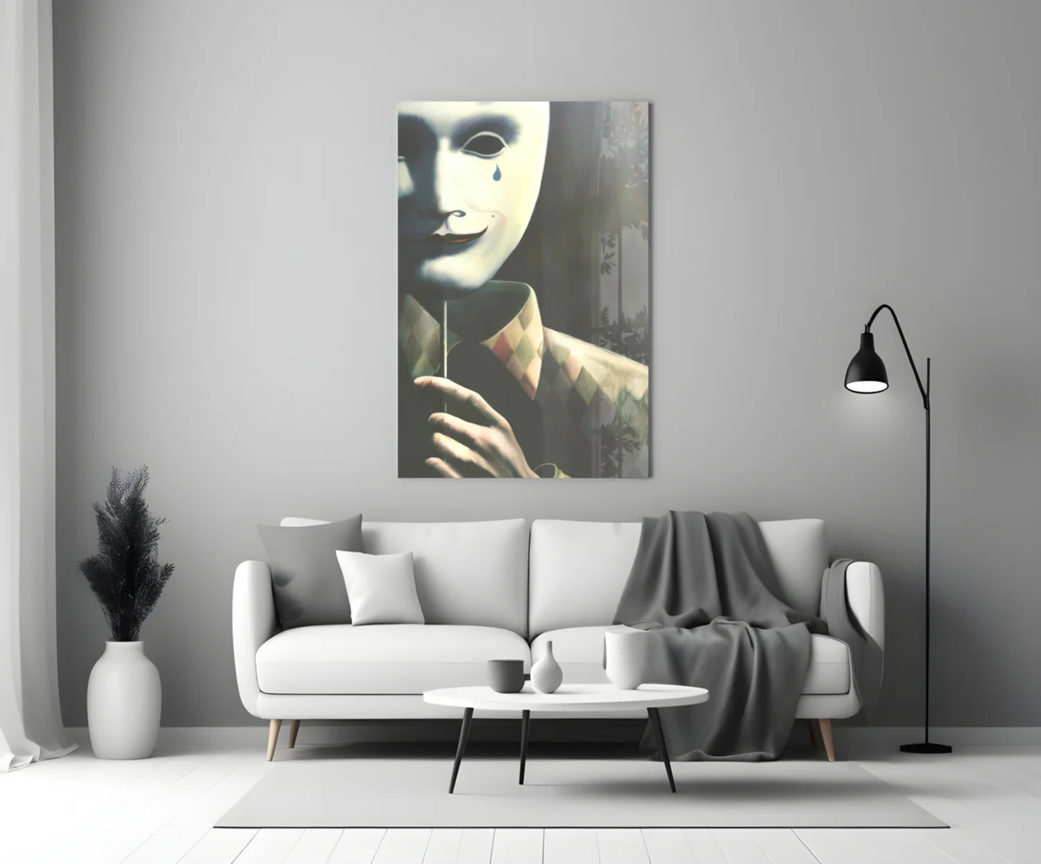 Mask the Sadness Glass Wall Art - Image 4