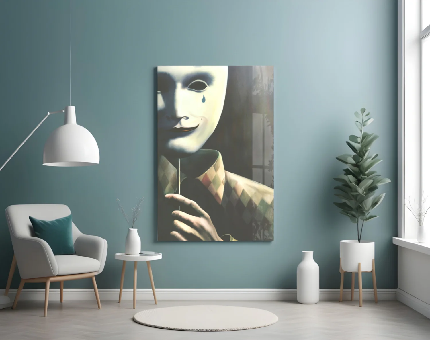 Mask the Sadness Glass Wall Art - Image 5