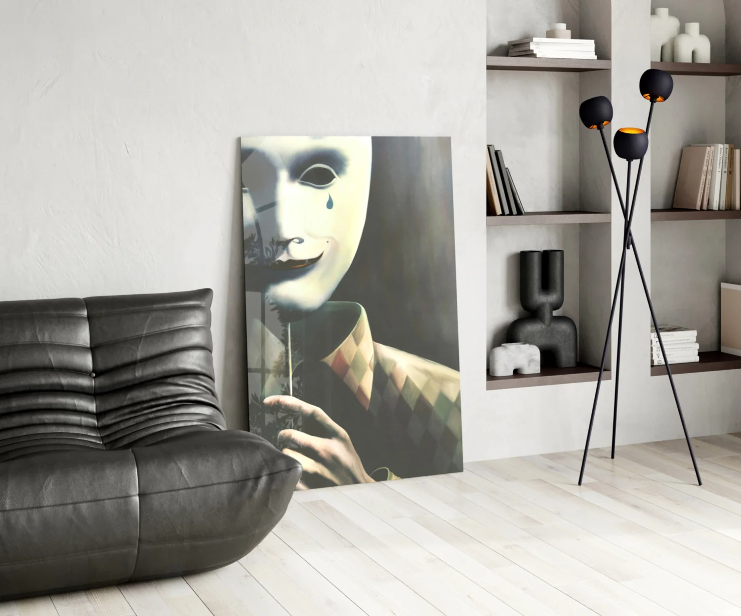 Mask the Sadness Glass Wall Art - Image 6
