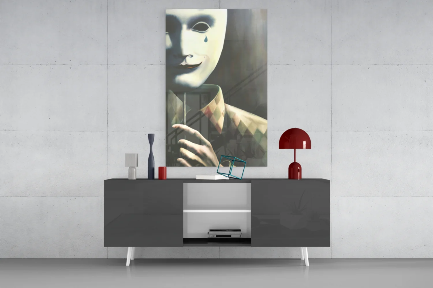 Mask the Sadness Glass Wall Art - Image 9