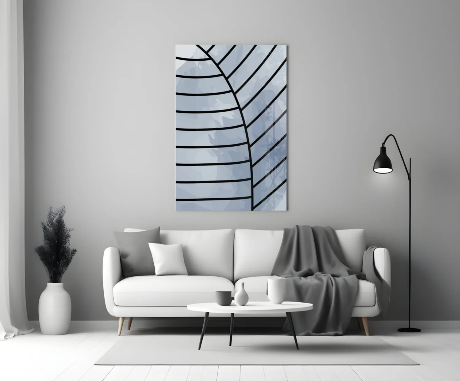 Lines of Leaf Glass Wall Art - Image 4