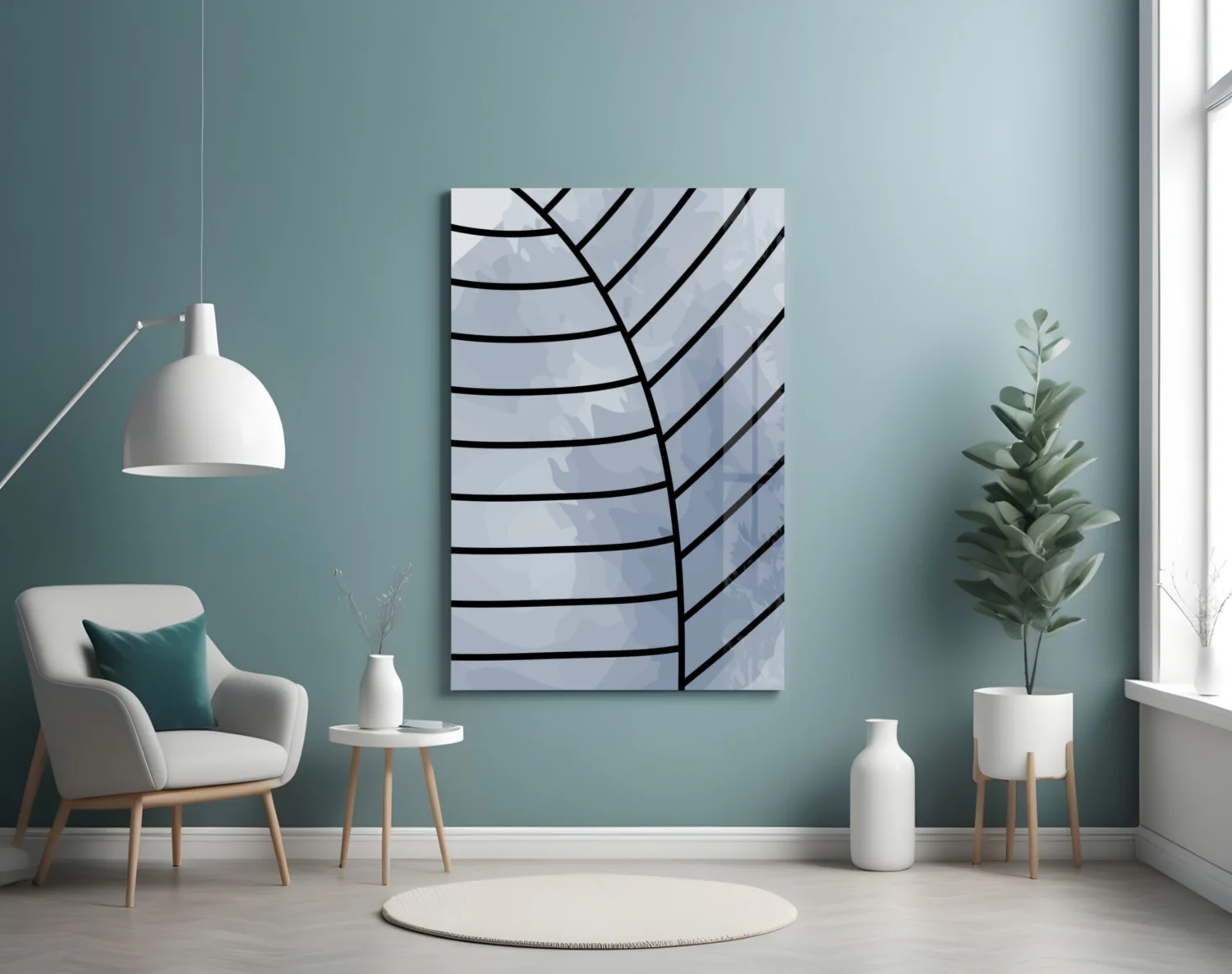 Lines of Leaf Glass Wall Art - Image 5