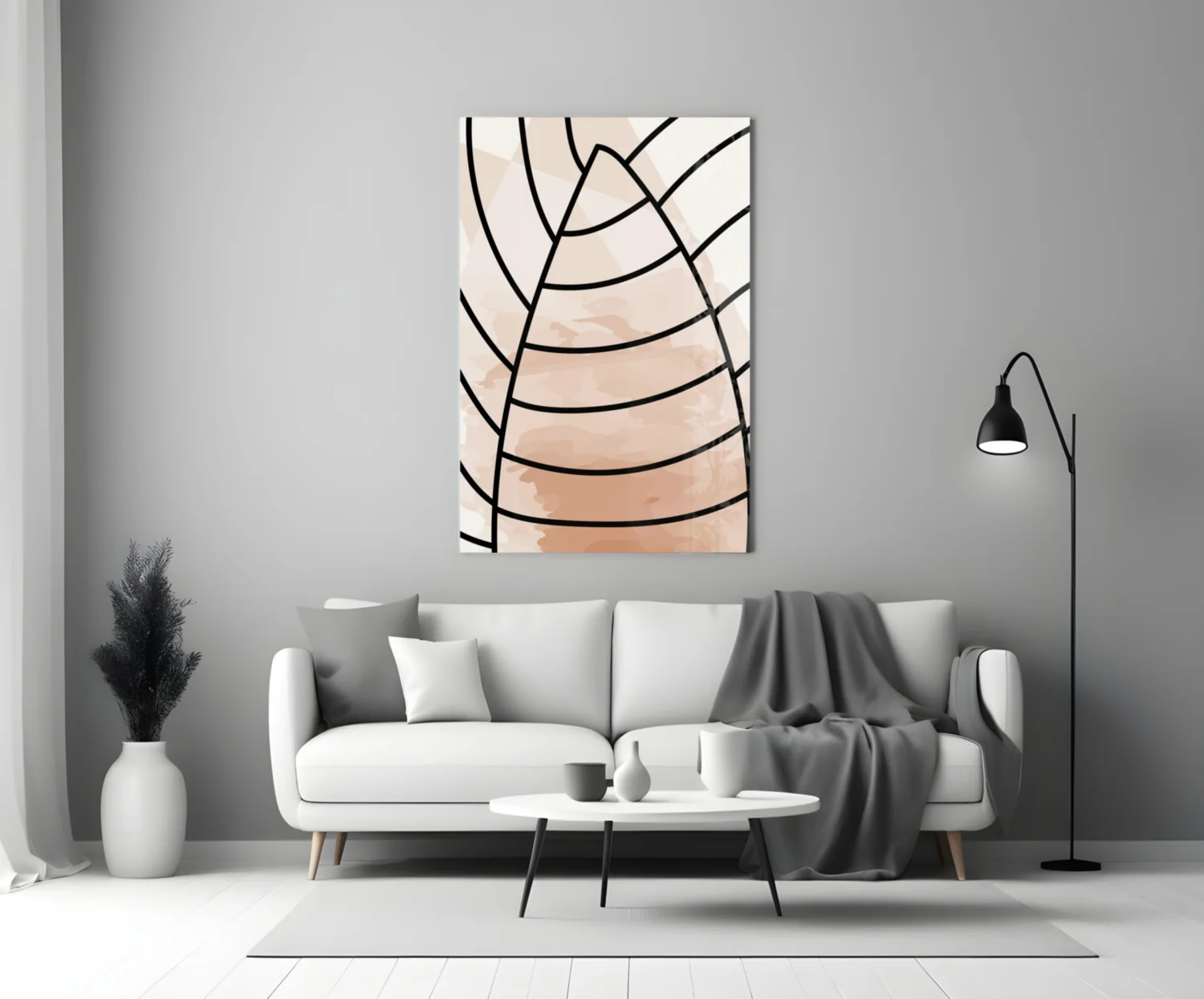 Lines of Leaf Glass Wall Art - Image 4