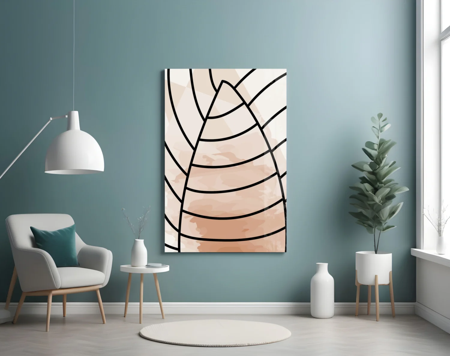 Lines of Leaf Glass Wall Art - Image 5