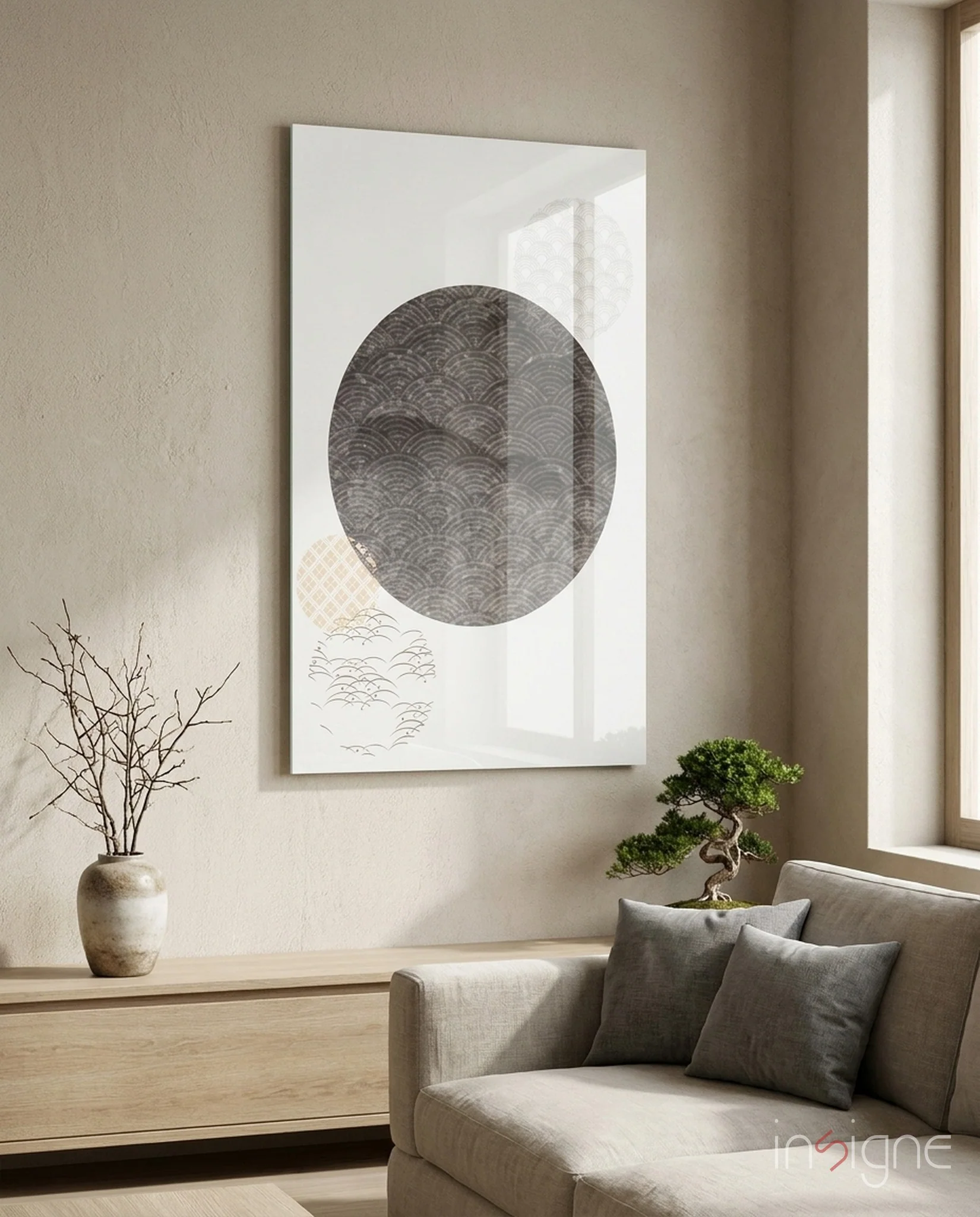 Black Moon Glass Wall Art
