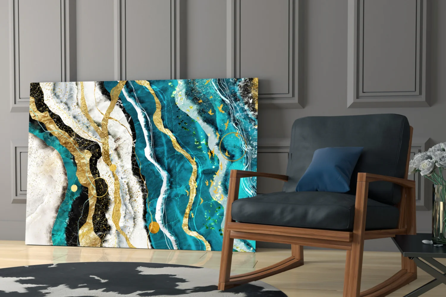 Marble Waves Glass Wall Art - Image 7