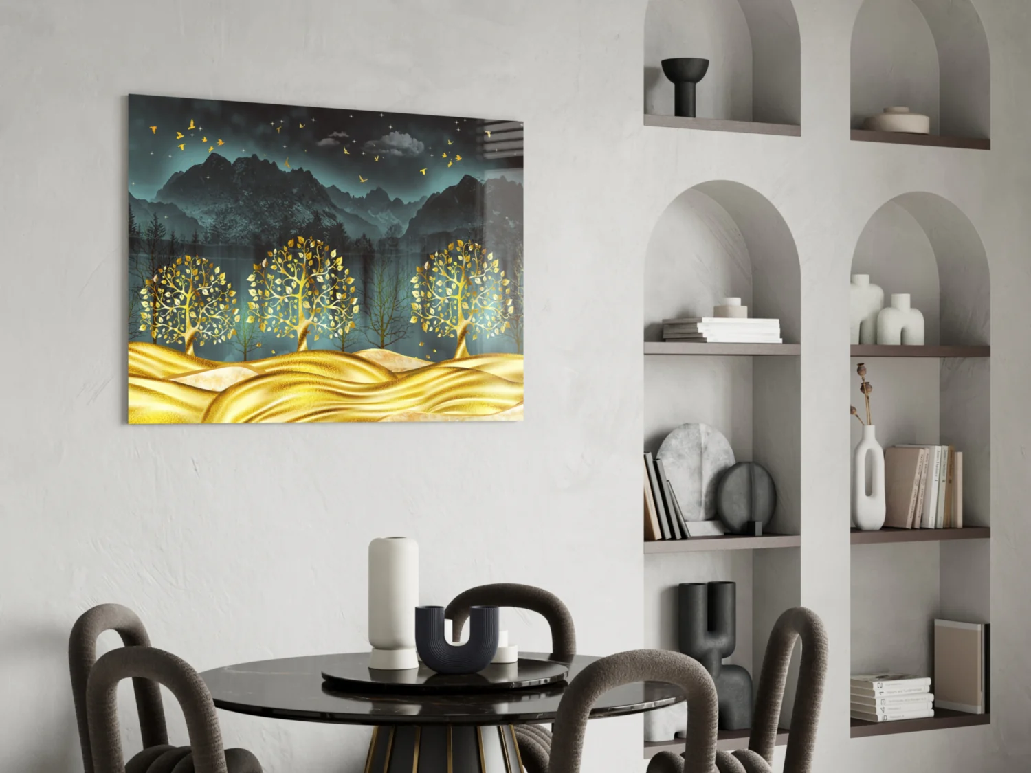 Golden Forest Glass Wall Art - Image 6