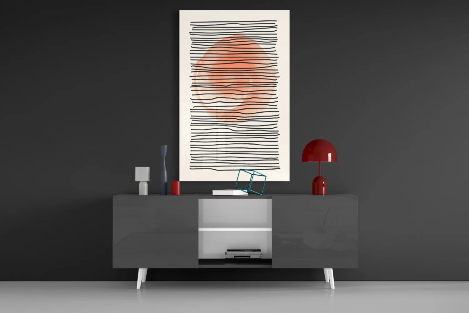 Abstract Sunset Glass Wall Art - Image 9