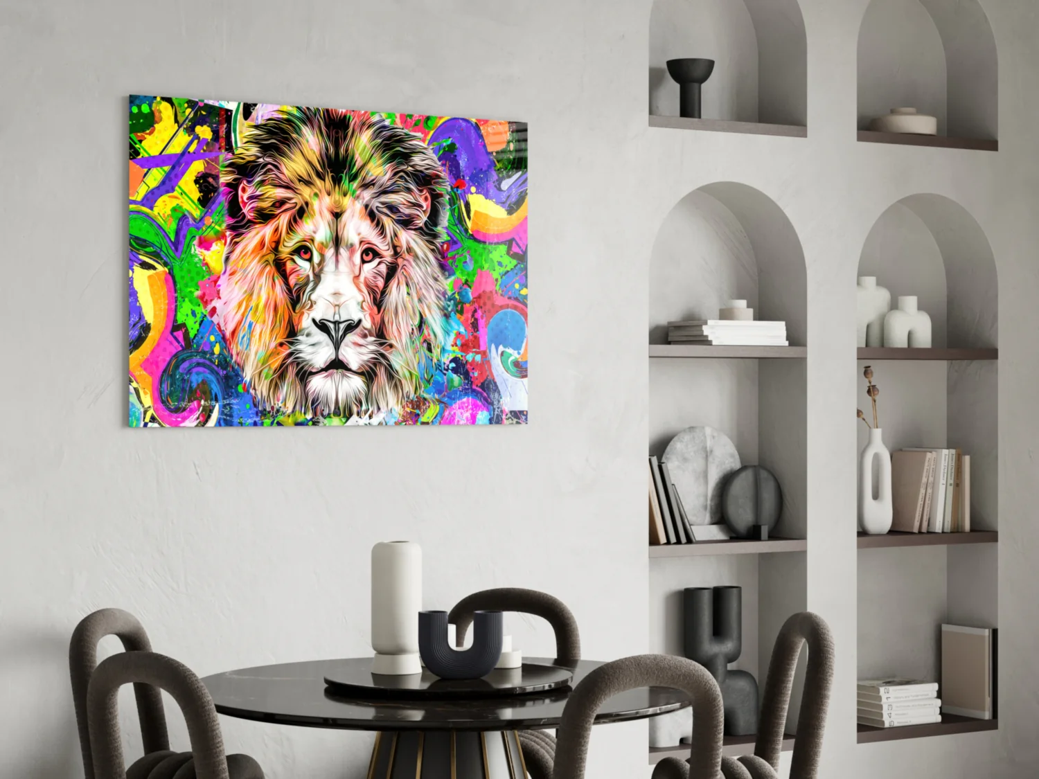 Lion in Colors Glass Wall Art - Image 6