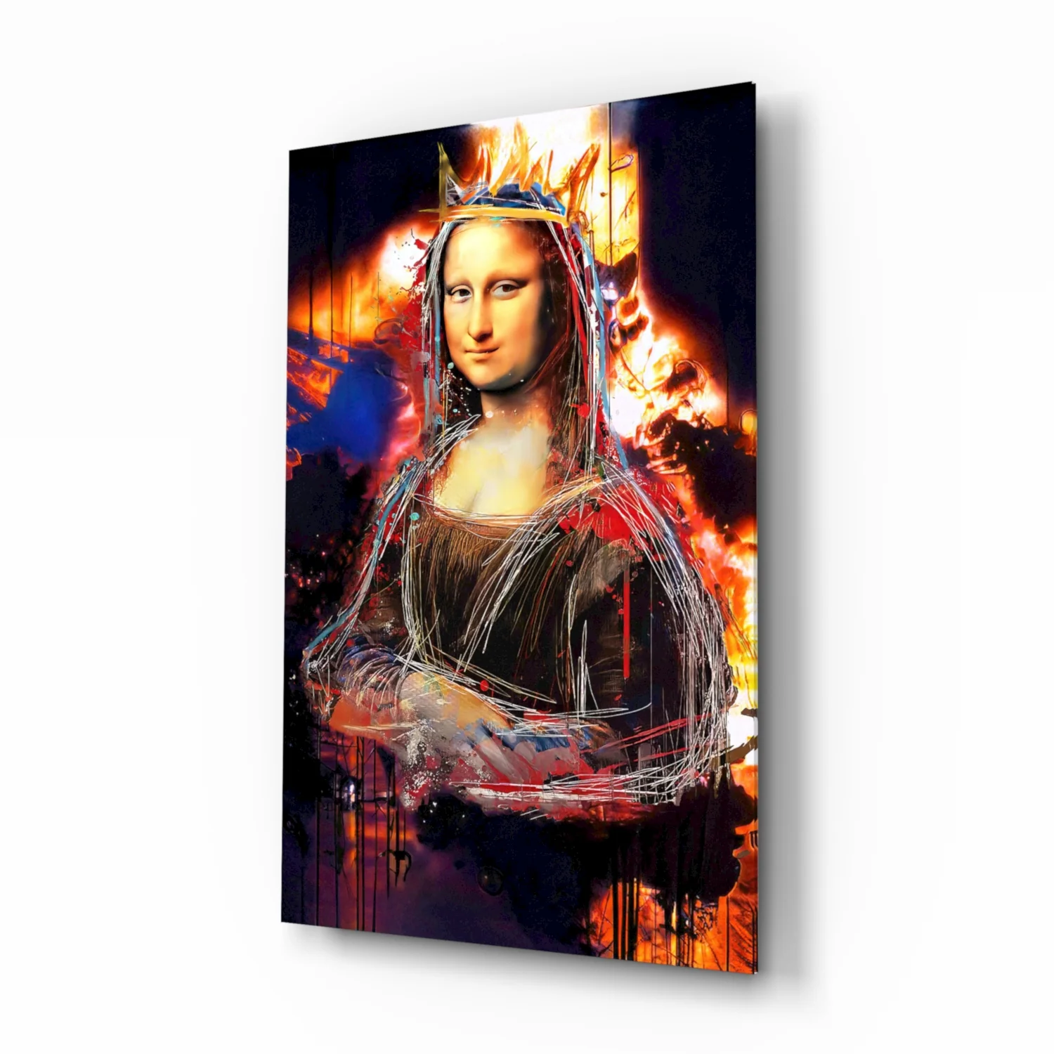 Queen Mona Lisa Glass Wall Art - Image 2