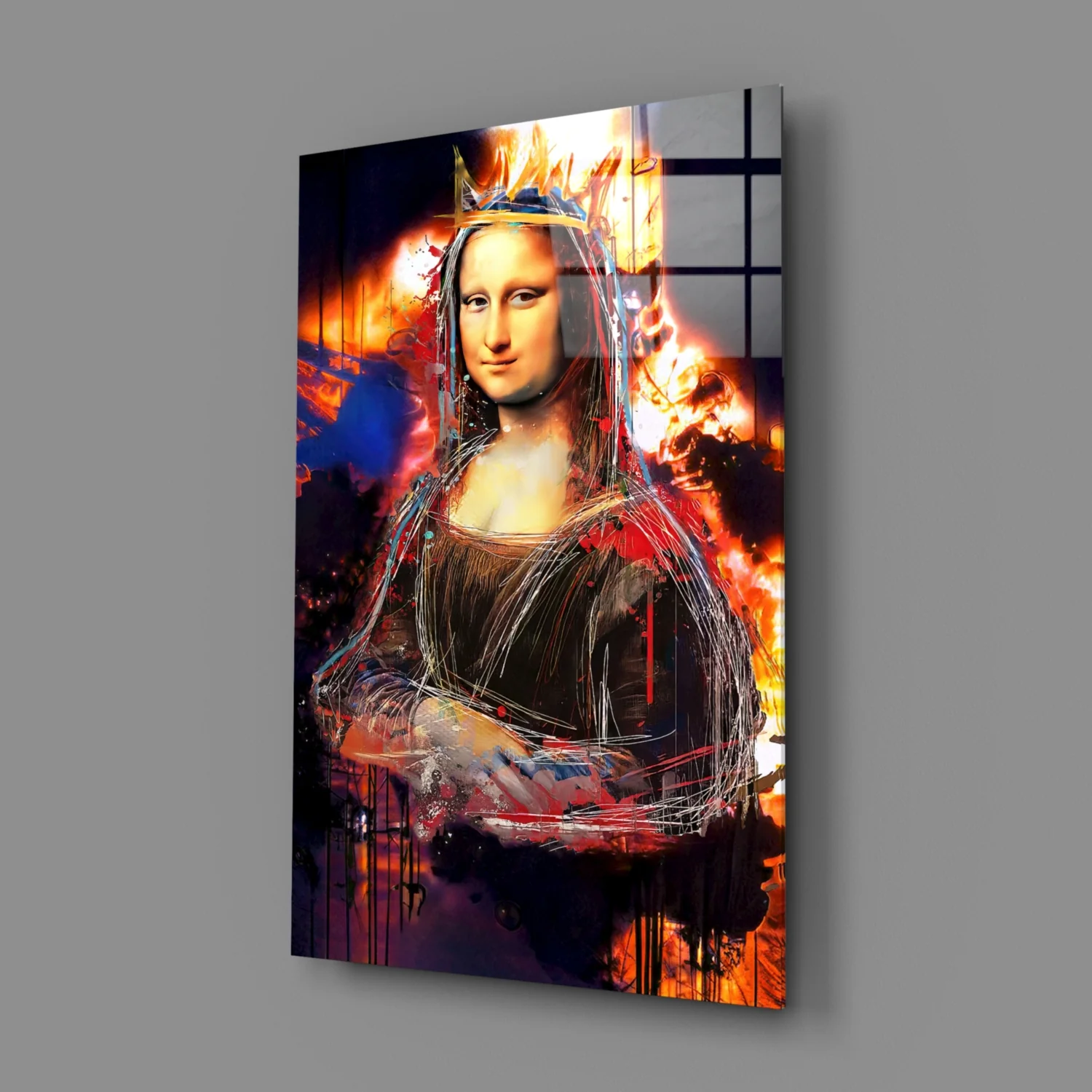 Queen Mona Lisa Glass Wall Art - Image 3