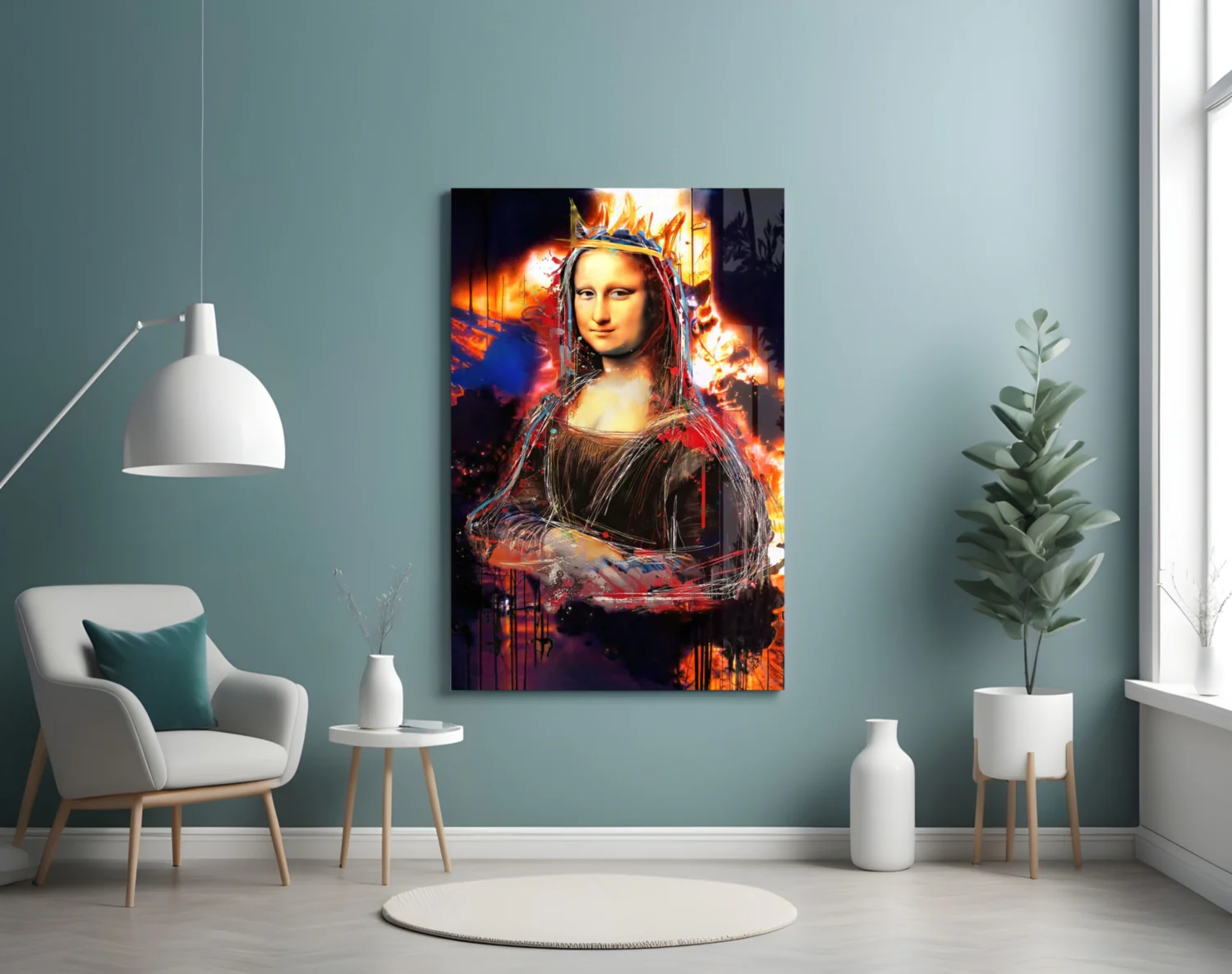 Queen Mona Lisa Glass Wall Art - Image 5