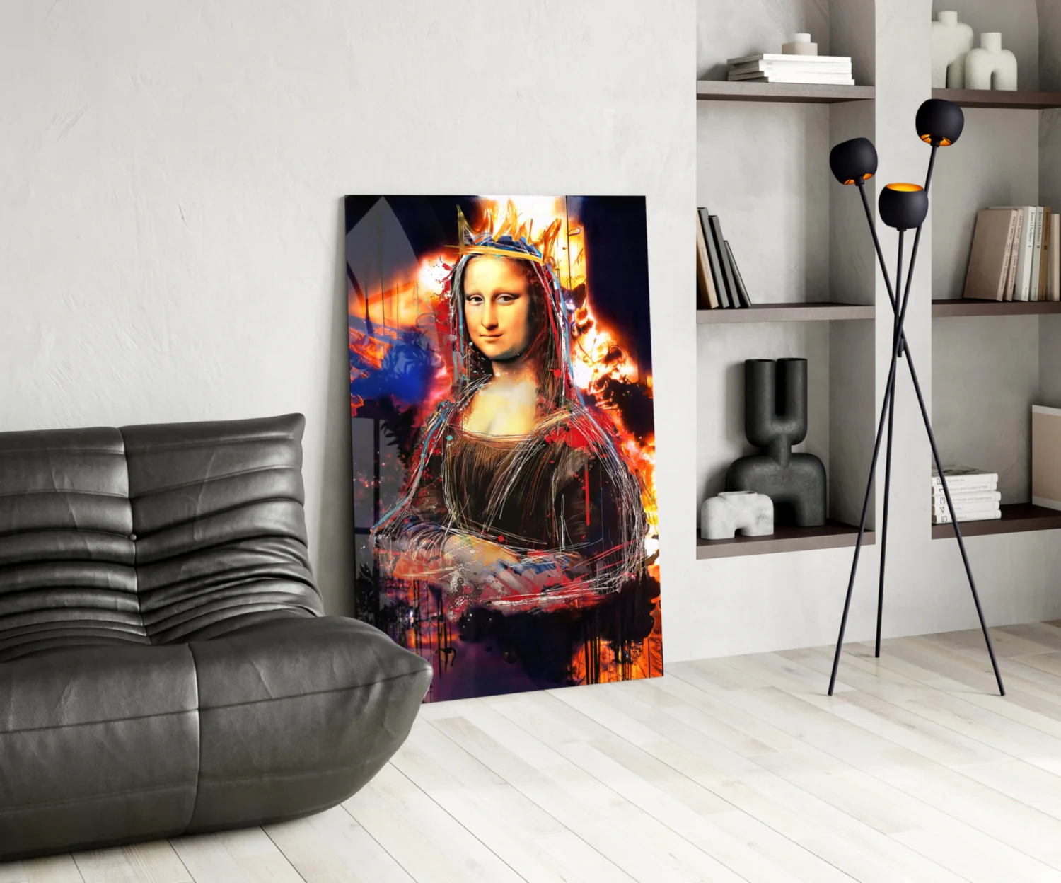 Queen Mona Lisa Glass Wall Art - Image 6