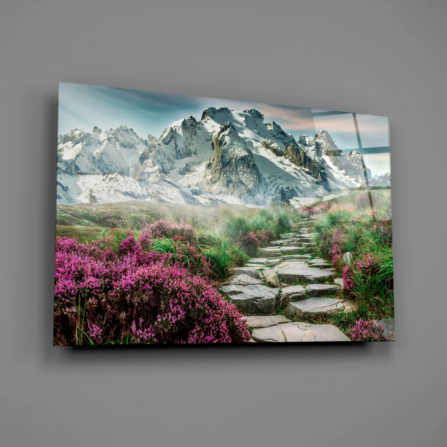 Footpath to Mountains Glass Wall Art - Image 3