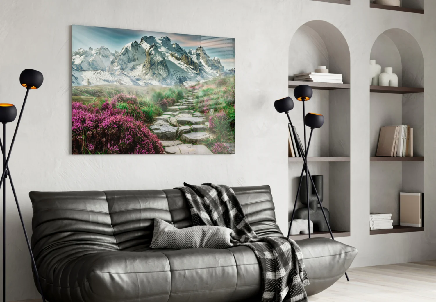 Footpath to Mountains Glass Wall Art - Image 5