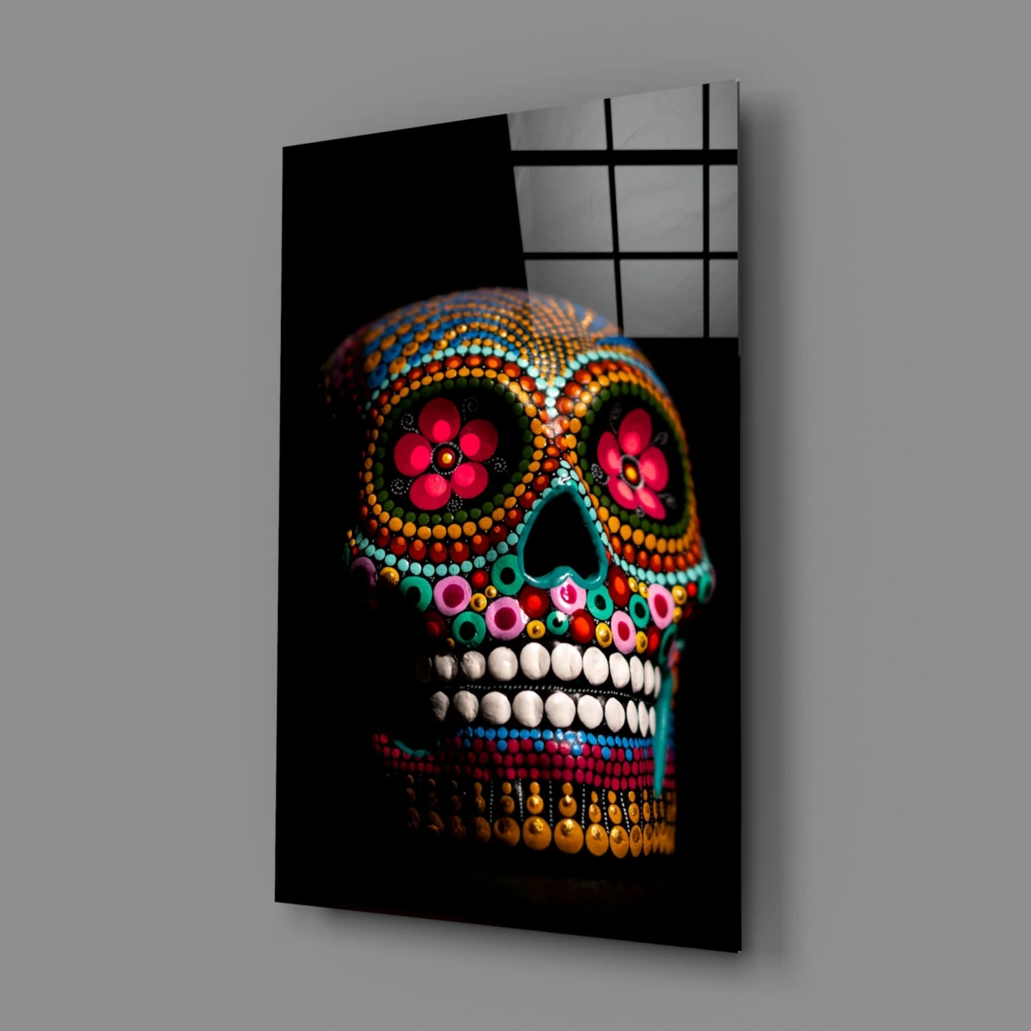 Sugar Skull Glass Wall Art - Image 3