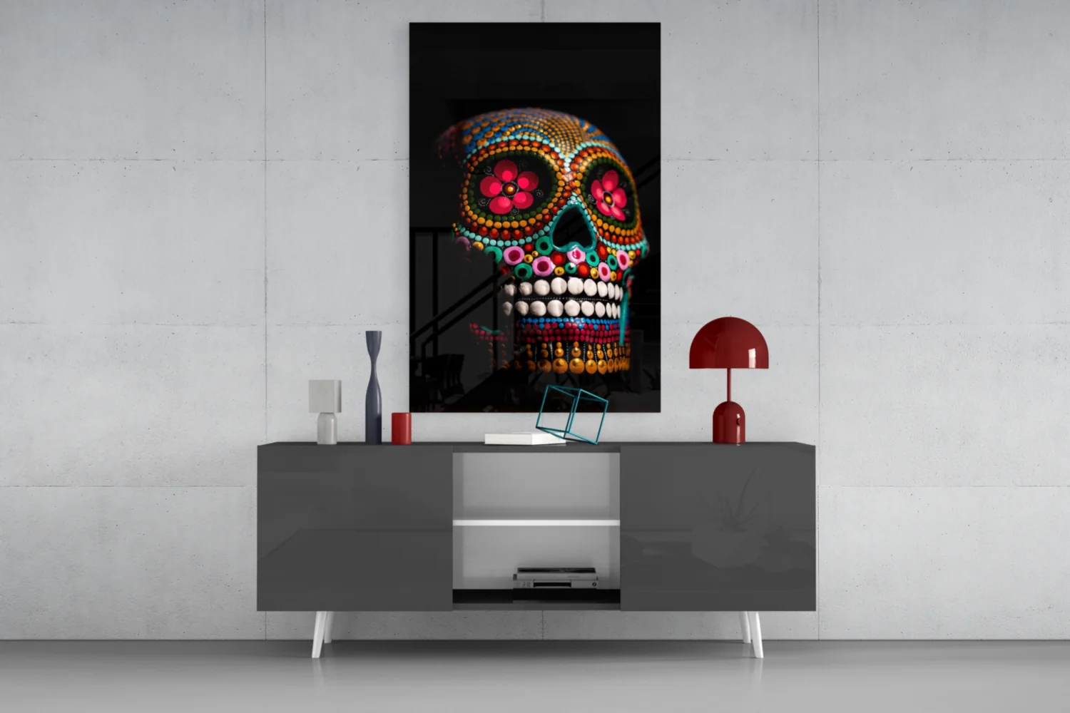 Sugar Skull Glass Wall Art - Image 9